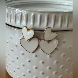 Double Heart Stacked Earrings